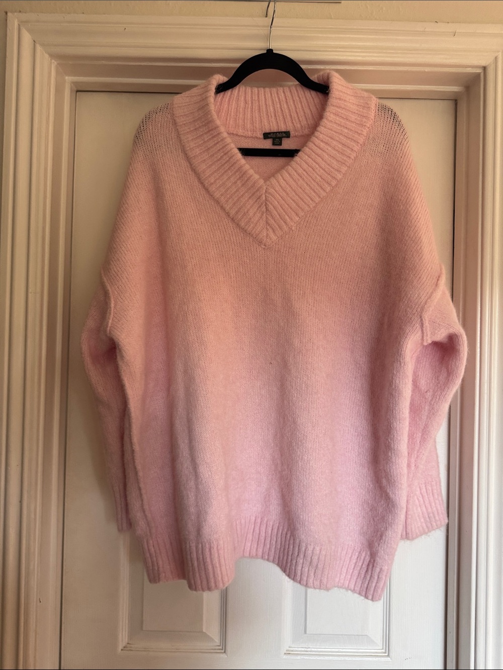 wild fable Light Pink V-Neck Cozy Knit Sweater